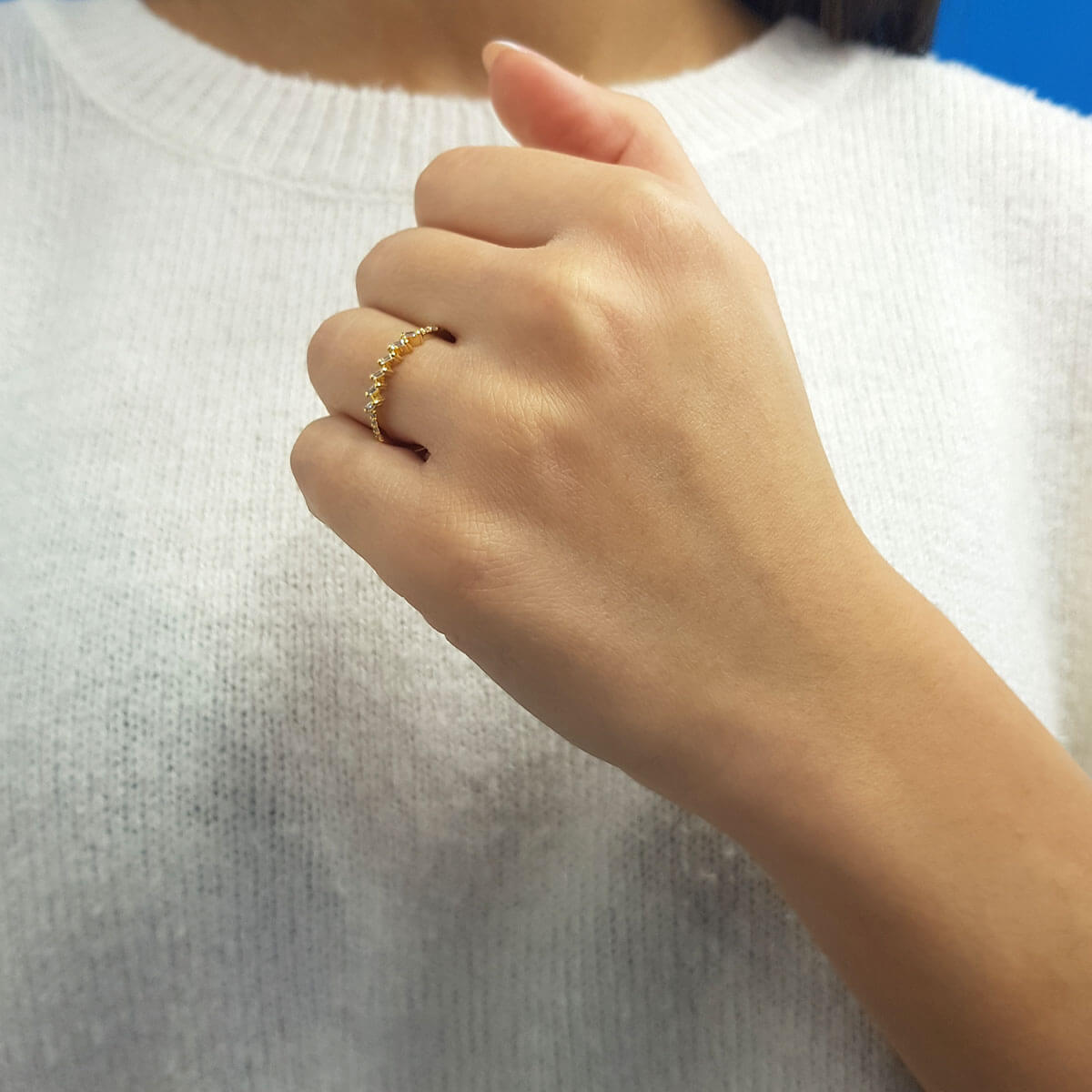 Baguette and Round Diamond Ebla Ring
