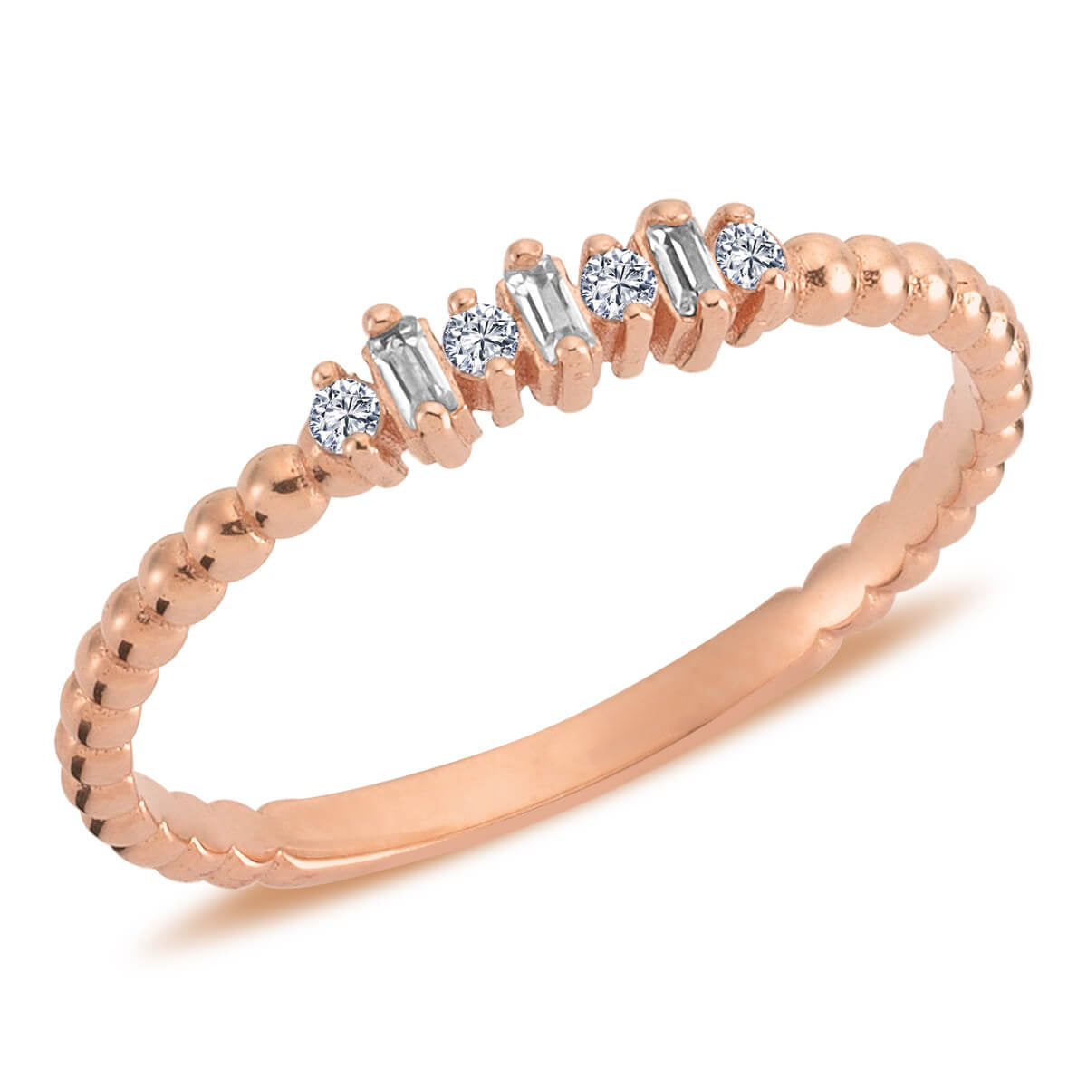 Baguette and Round Diamond Ring