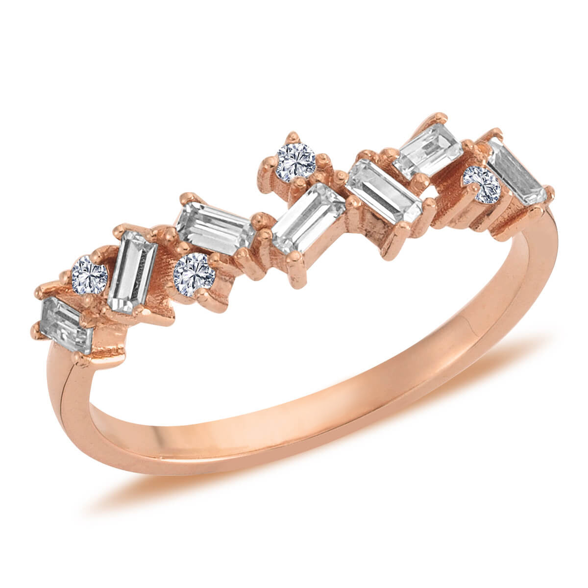 Baguette and Round Diamond Kashu Ring