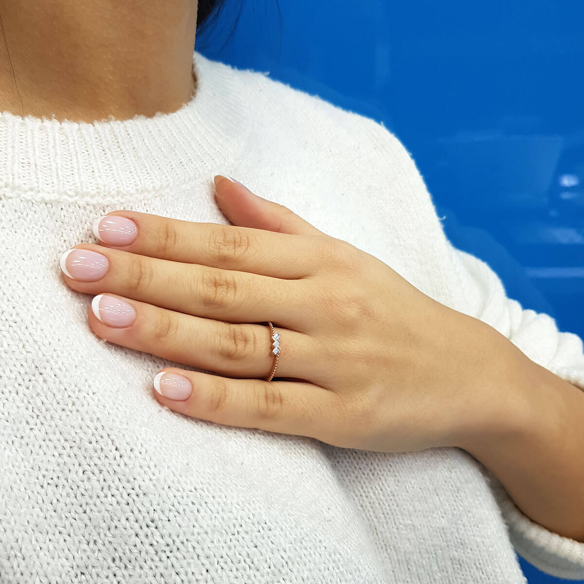 Baguette Diamond Cross Kagir Ring