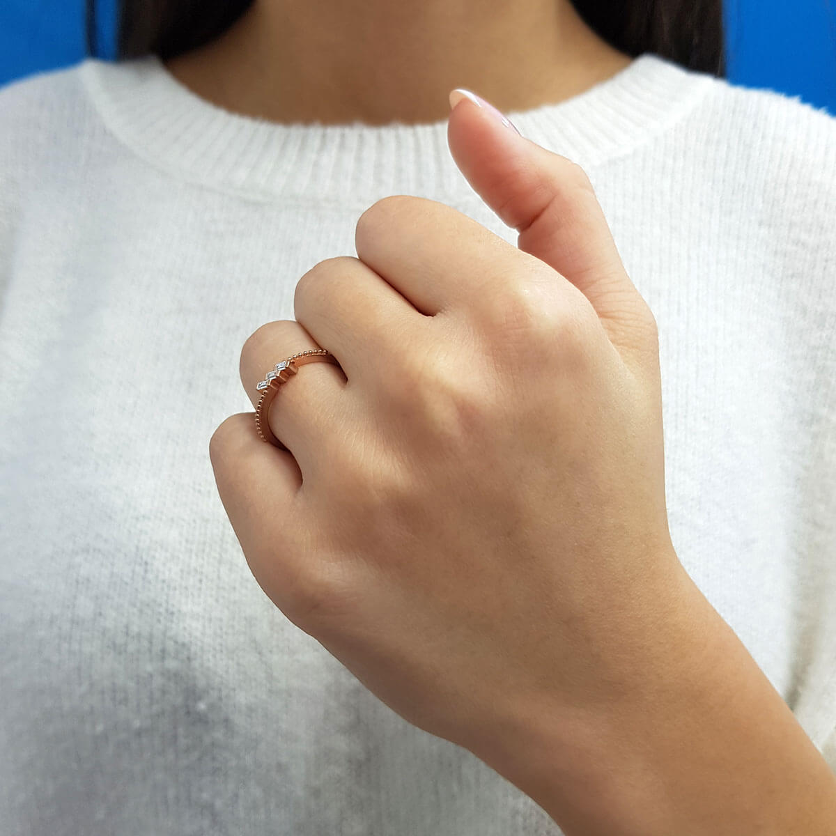 Baguette Diamond Cross Kagir Ring