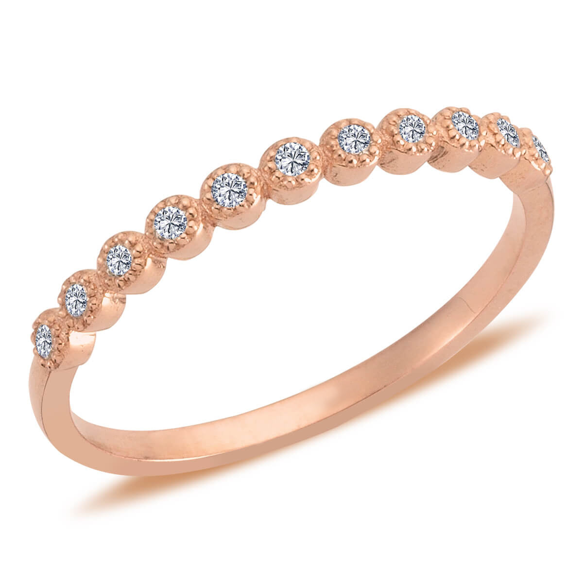 0.14 Carat Diamond Half-Eternity Turquoise Ring