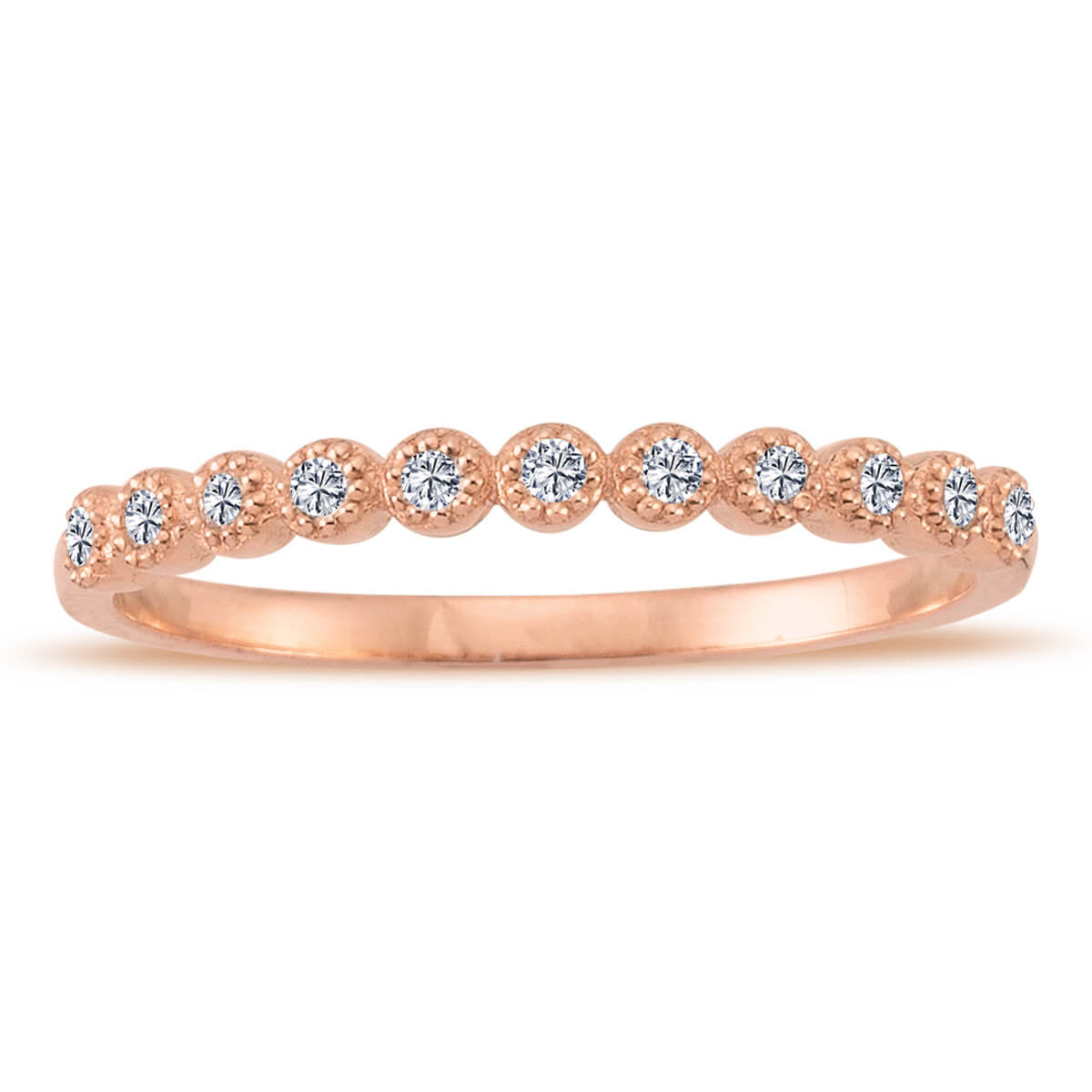 0.14 Carat Diamond Half-Eternity Turquoise Ring