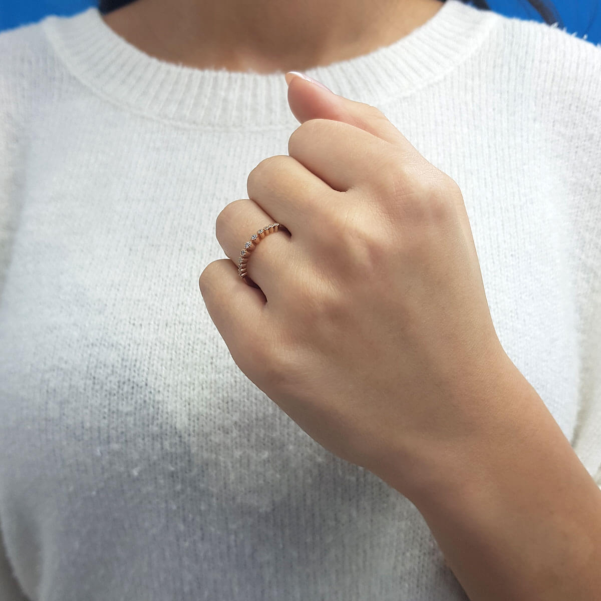 0.10 Carat Diamond Half-Eternity Auriga Ring