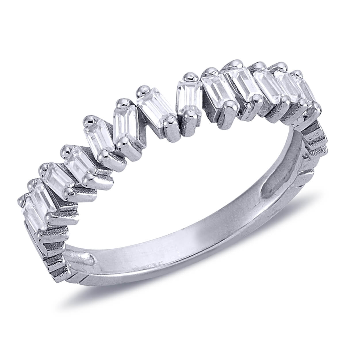Baguette Half-Eternity Diamond Ring
