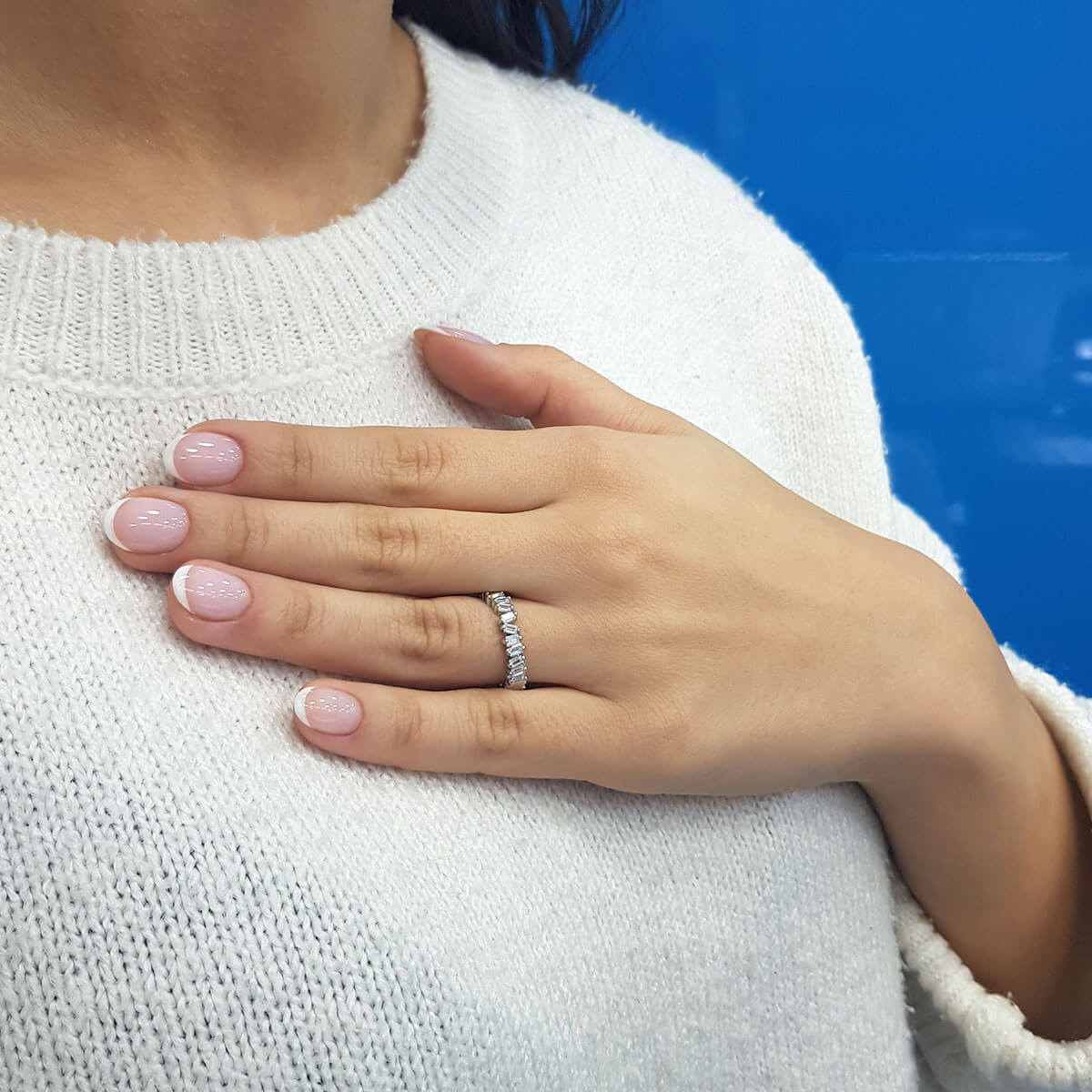 Baguette Half-Eternity Diamond Ring