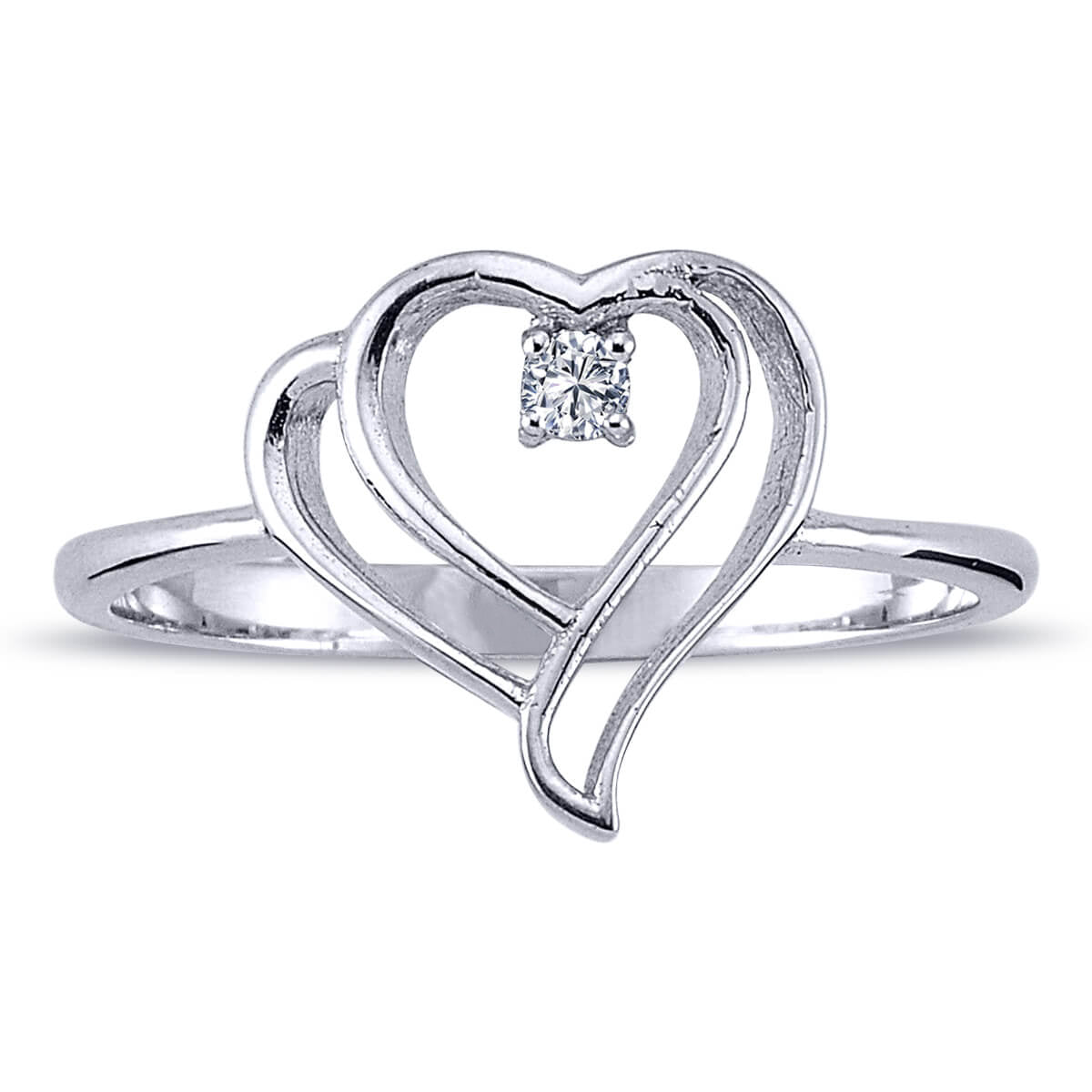 Double Heart Diamond Ring