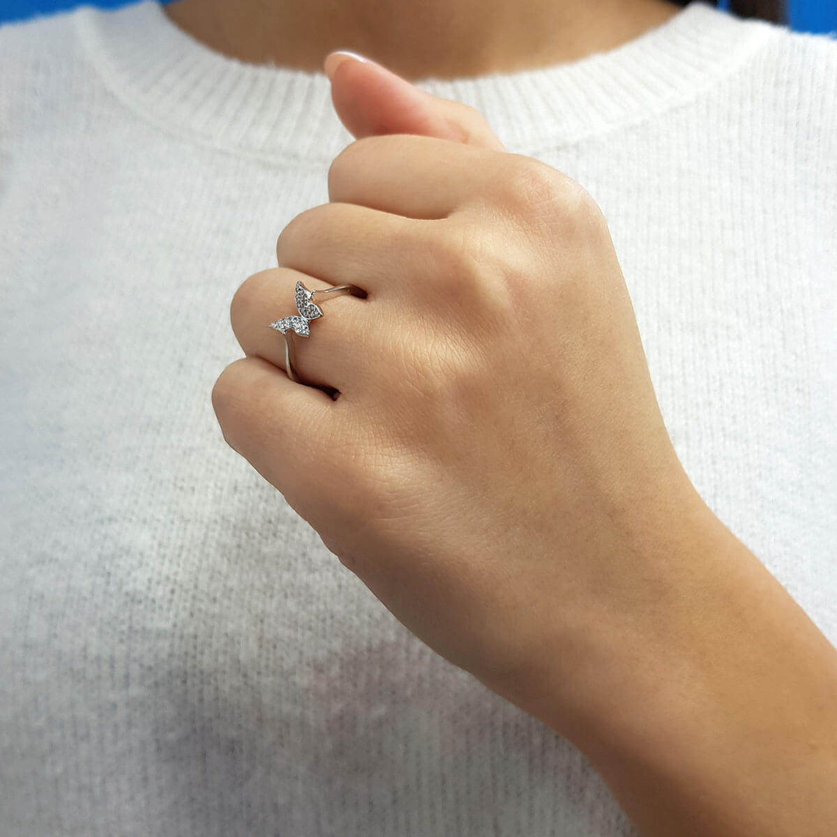 Diamond Butterfly Ring