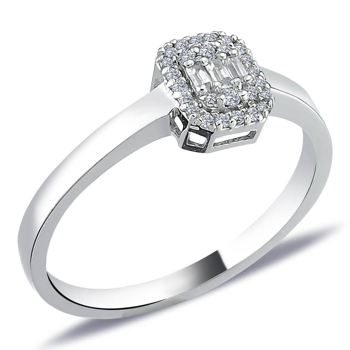 0.13 Carat Baguette Diamond Ring