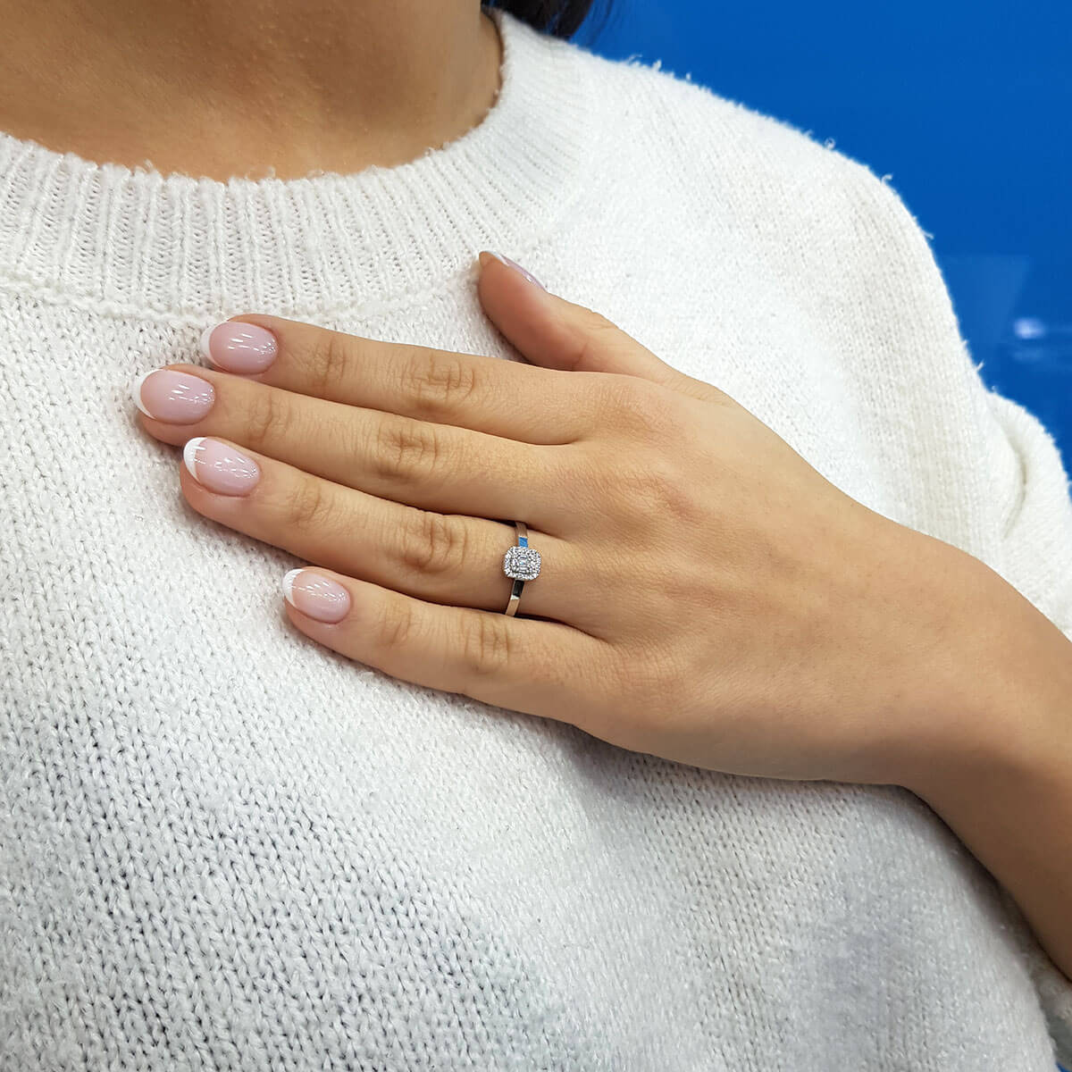 0.13 Carat Baguette Diamond Ring