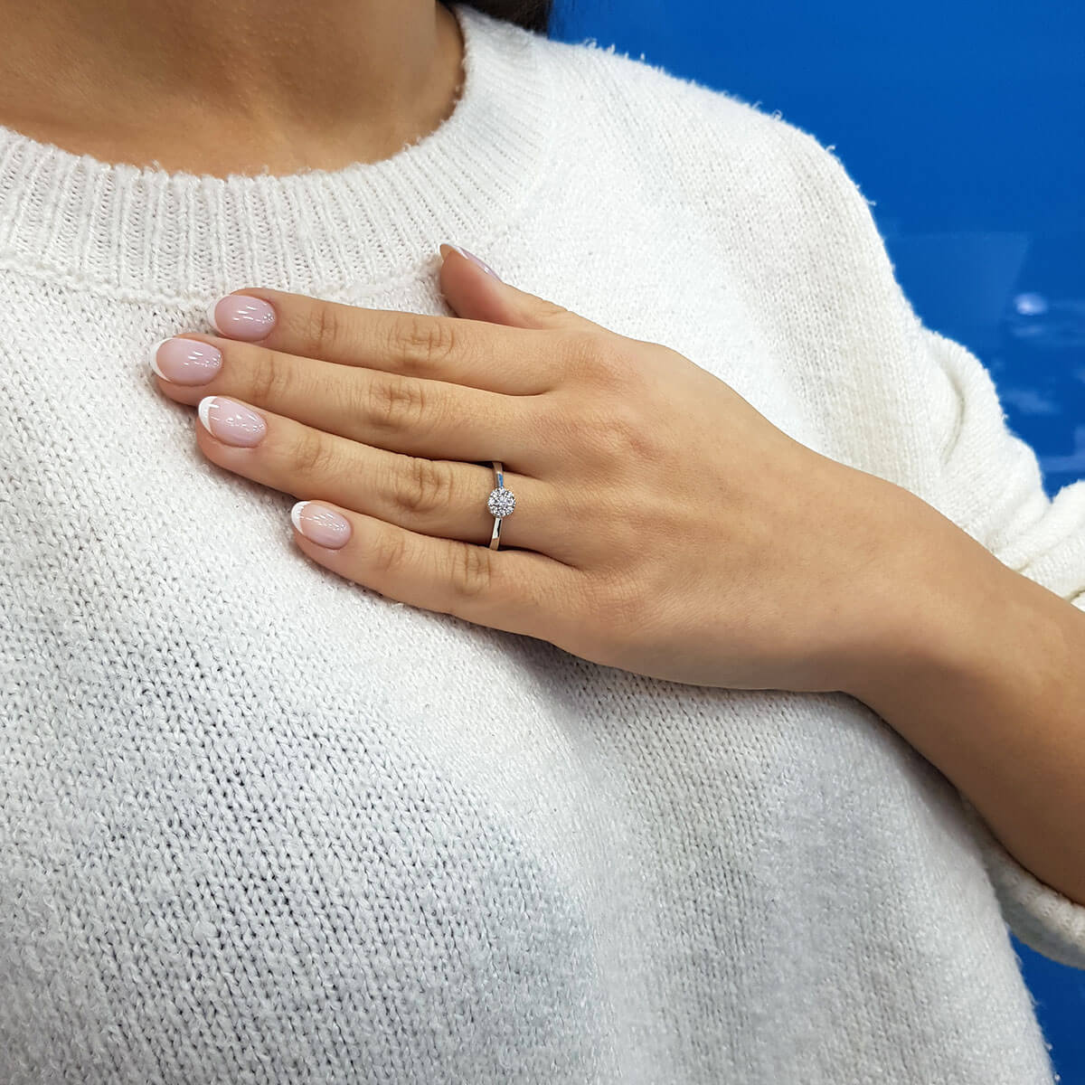 Diamond-Studded Large Mina Ring