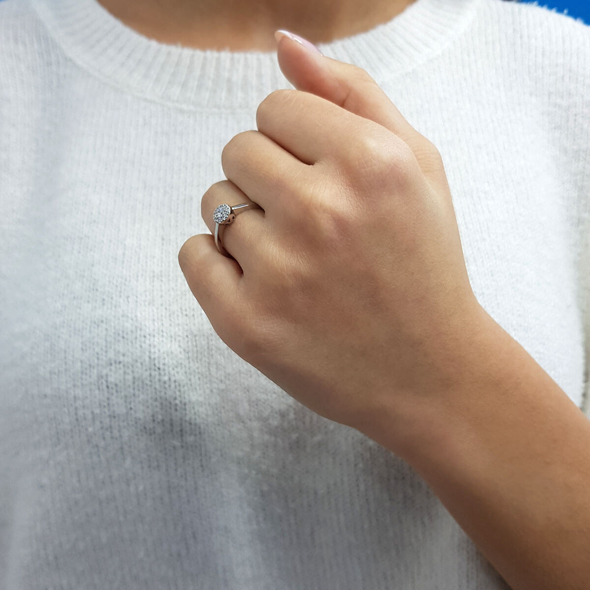 Diamond-Studded Large Mina Ring