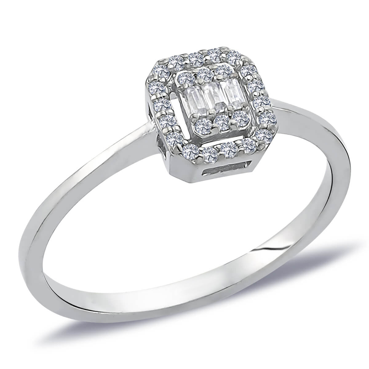 0.16 Carat Baguette Diamond Ring