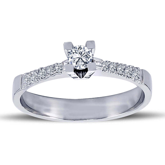 Total 0.23 Carat Diamond Solitaire Ring