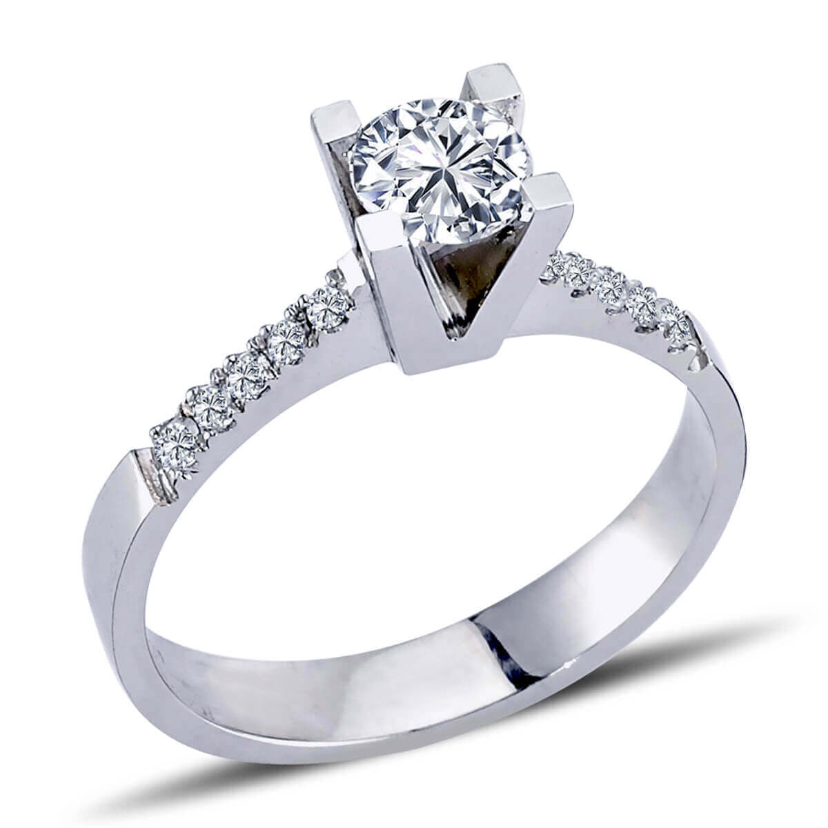 Total 0.53 Carat Diamond Solitaire Ring