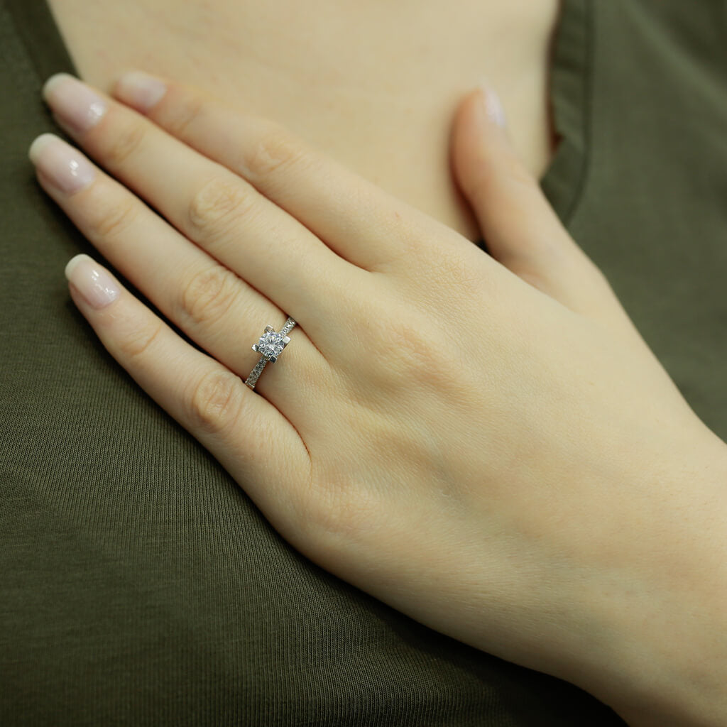 Total 0.53 Carat Diamond Solitaire Ring