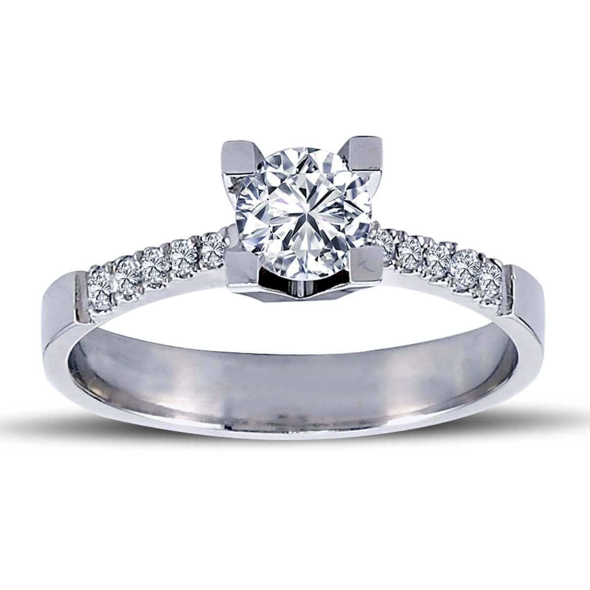 Total 0.53 Carat Diamond Solitaire Ring
