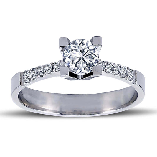 Total 0.53 Carat Diamond Solitaire Ring