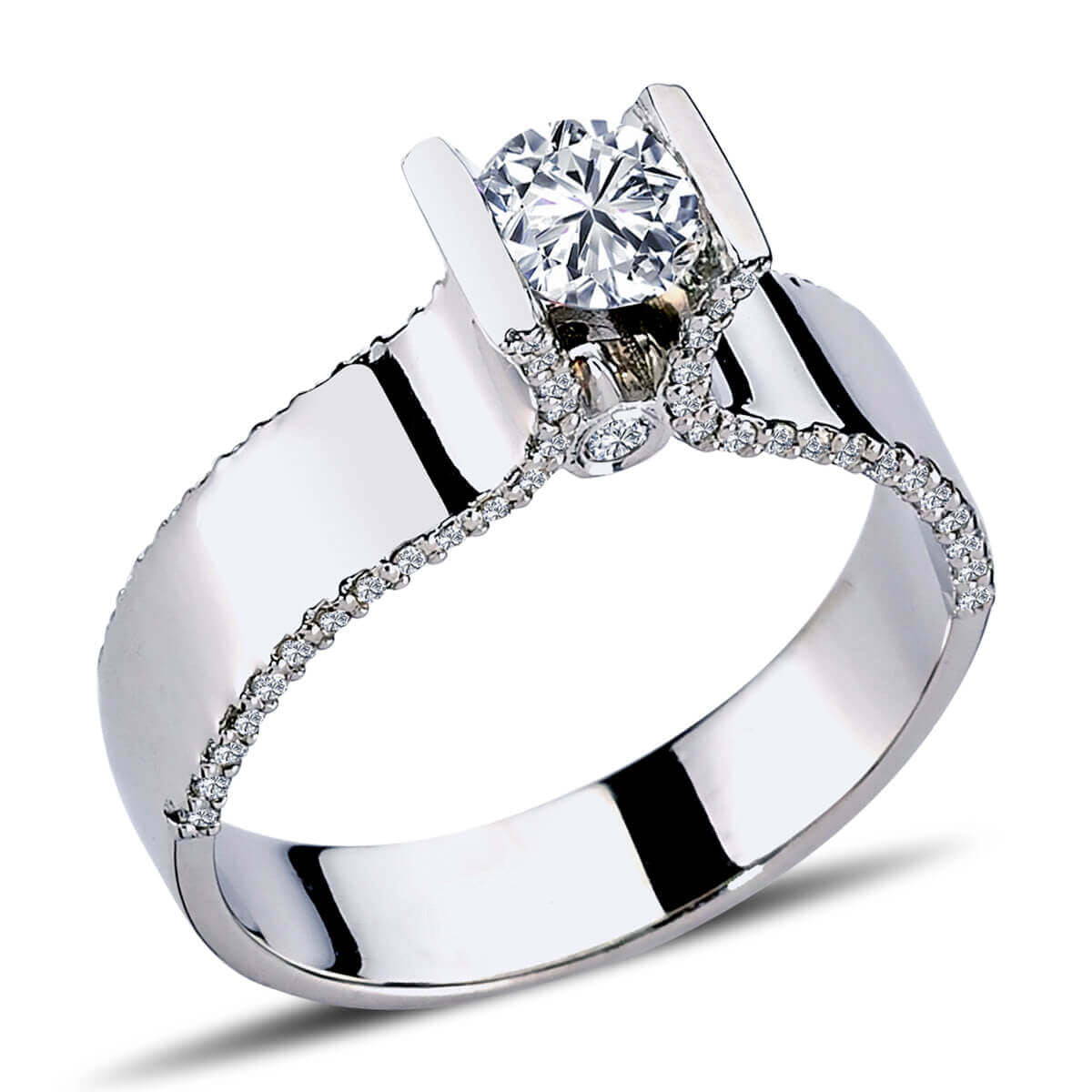 Total 0.76 Carat Diamond Solitaire Ring
