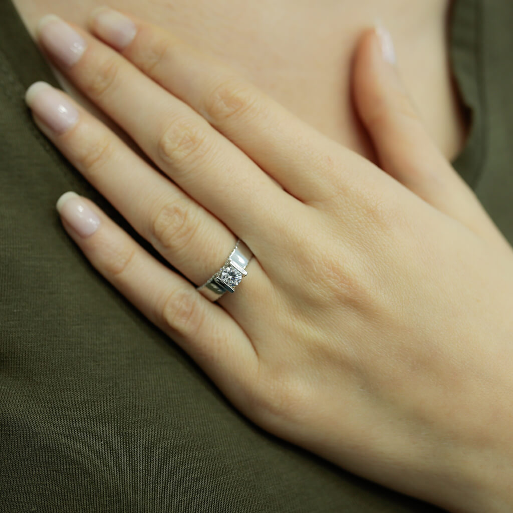Total 0.76 Carat Diamond Solitaire Ring