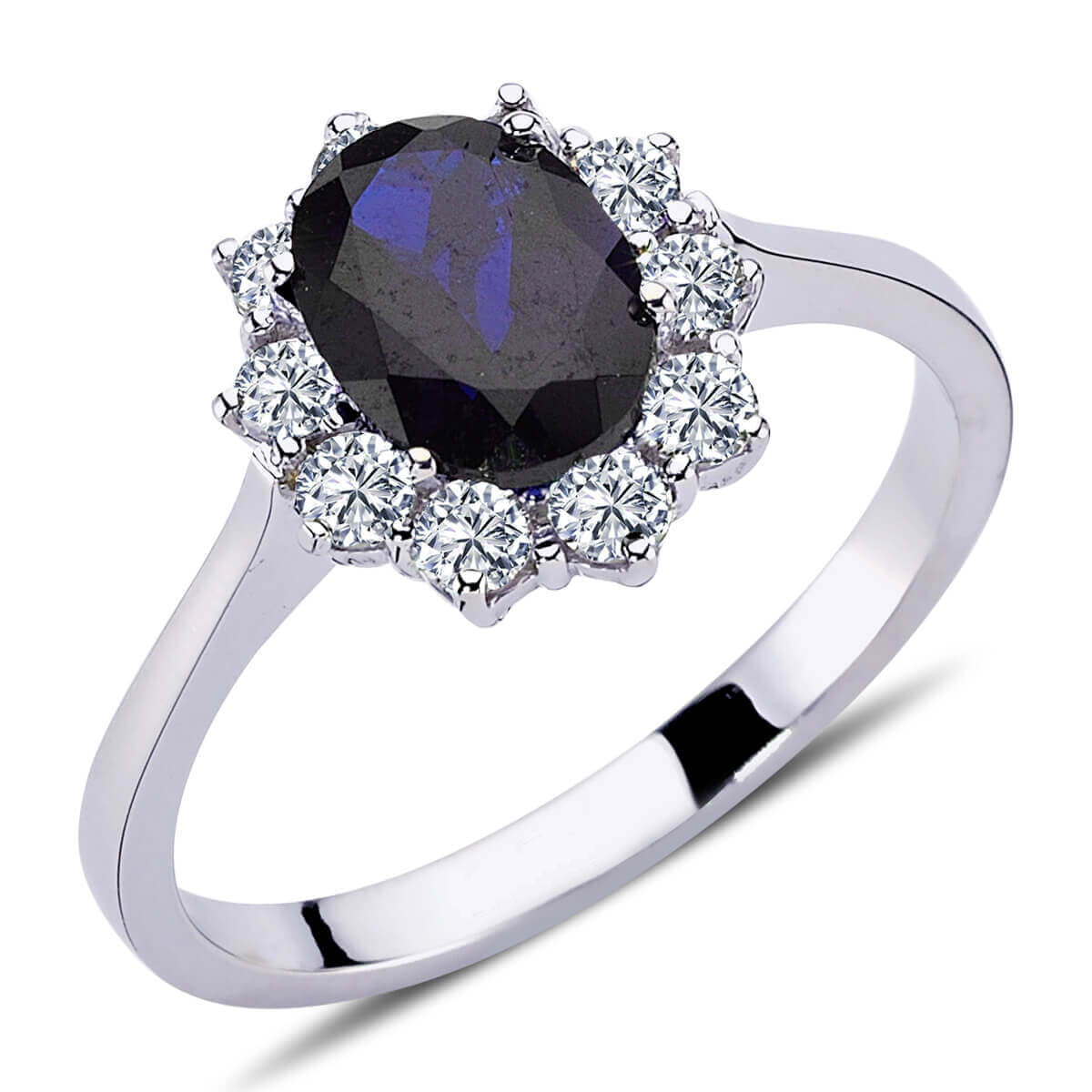 Oval Sapphire Anturaj Ring with Diamonds