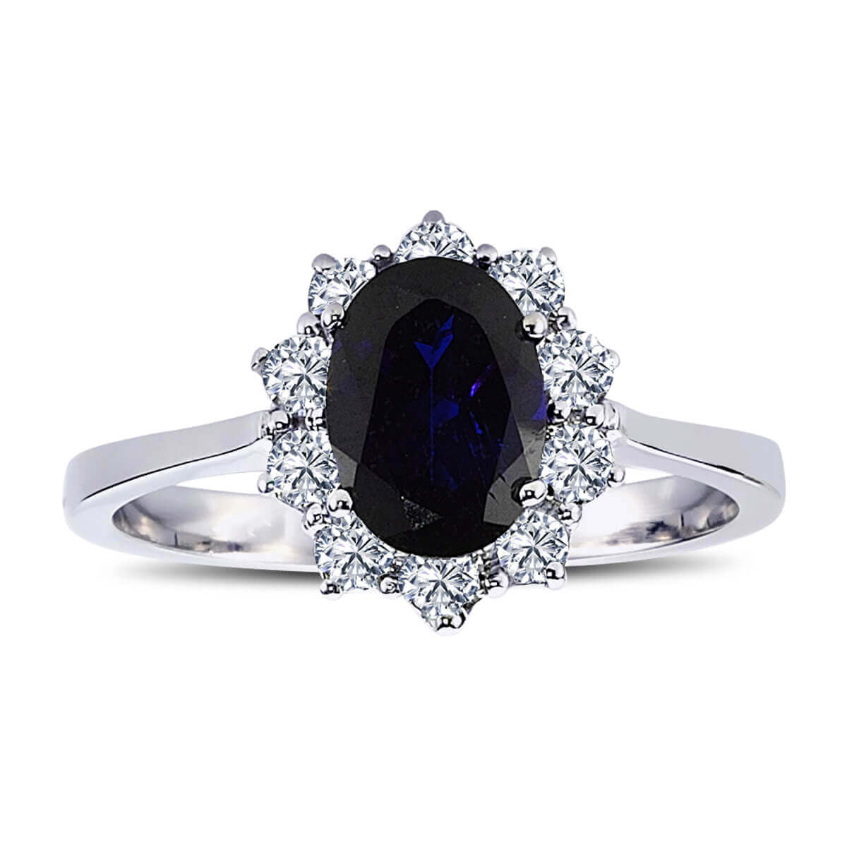 Oval Sapphire Anturaj Ring with Diamonds