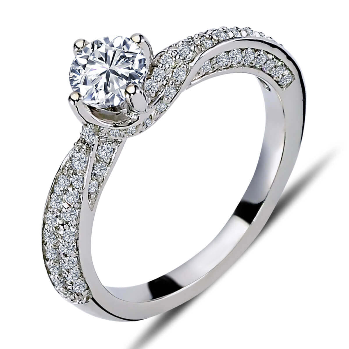 Total 0.80 Carat Diamond Solitaire Ring