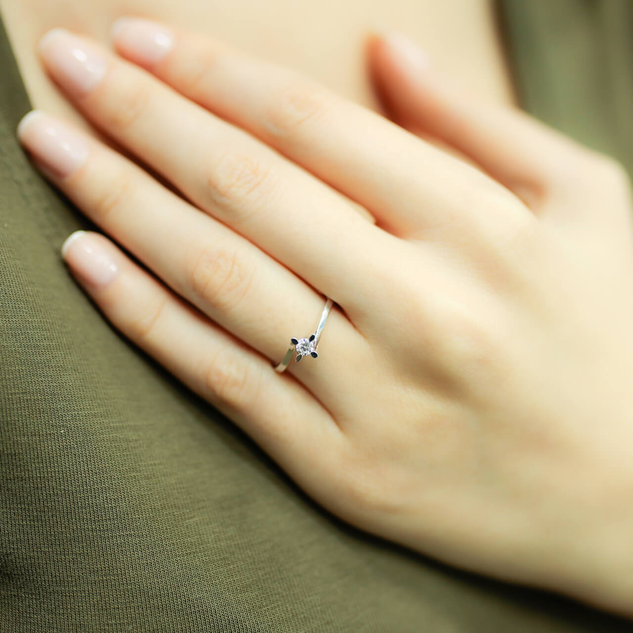 0.12 Carat Diamond Solitaire Ring