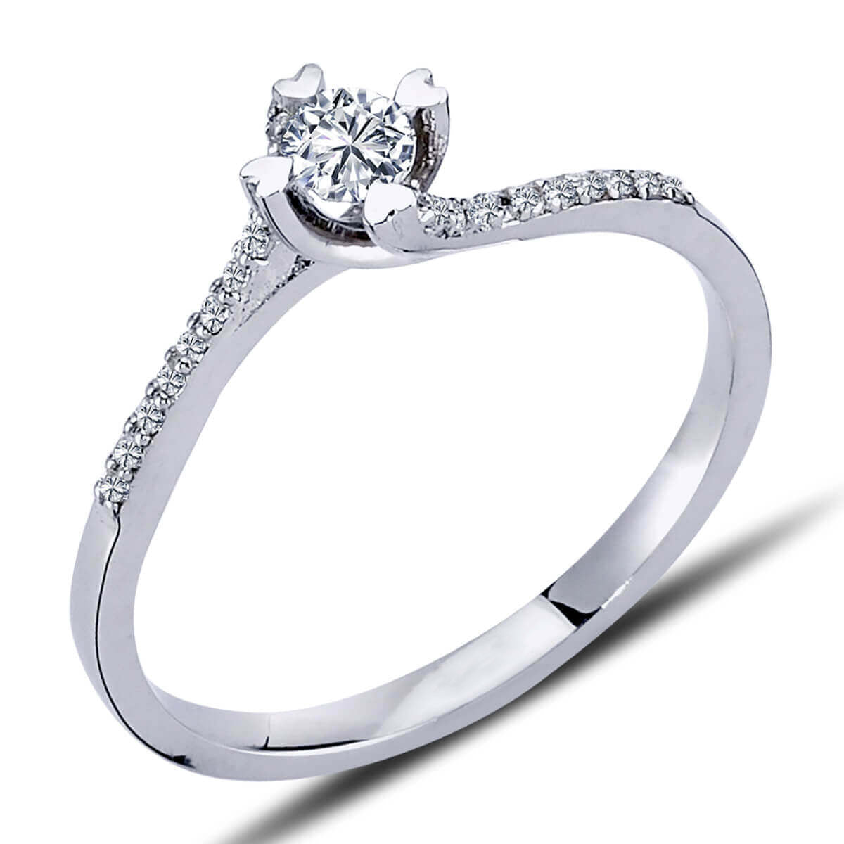 Total 0.20 Carat Diamond Solitaire Ring