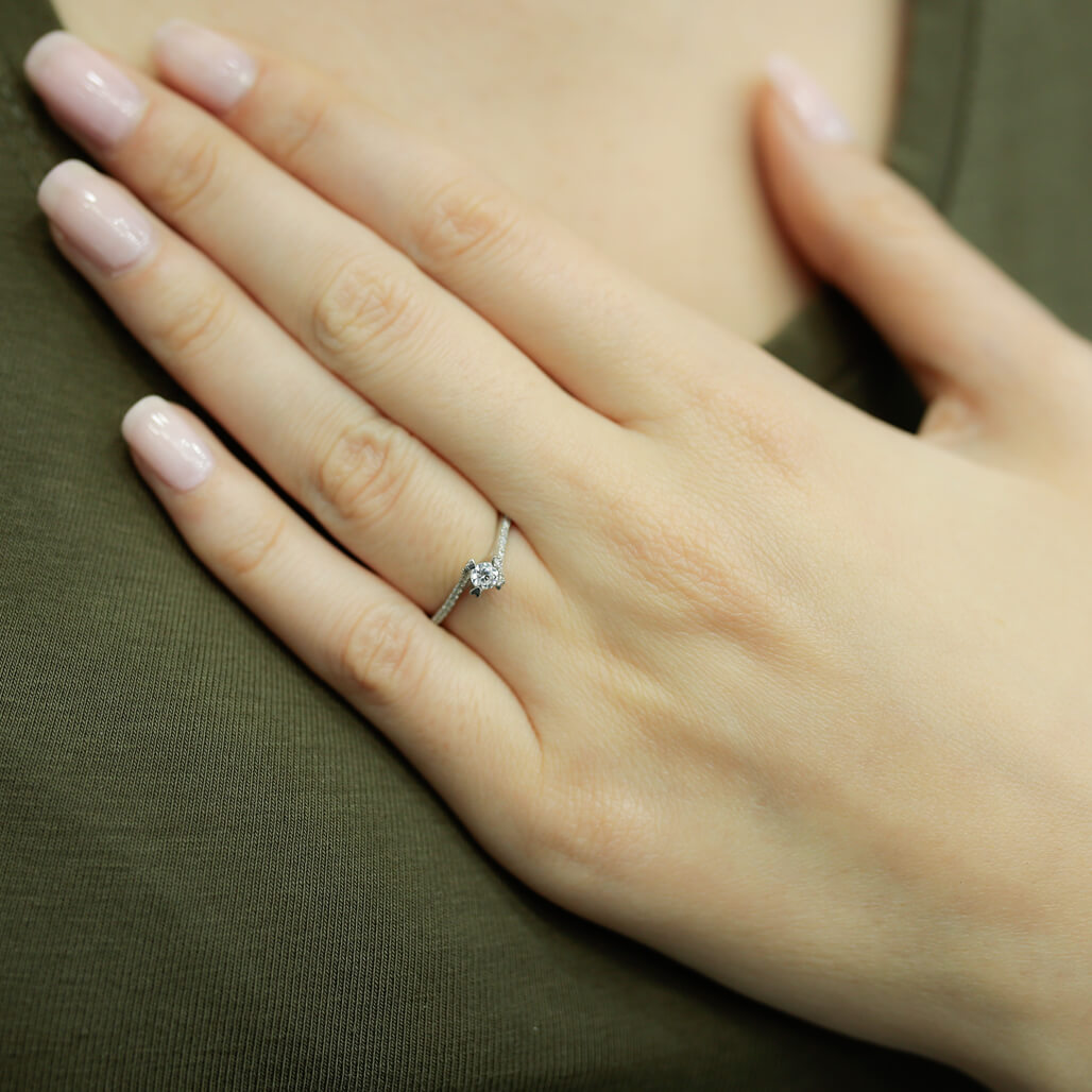 Total 0.20 Carat Diamond Solitaire Ring