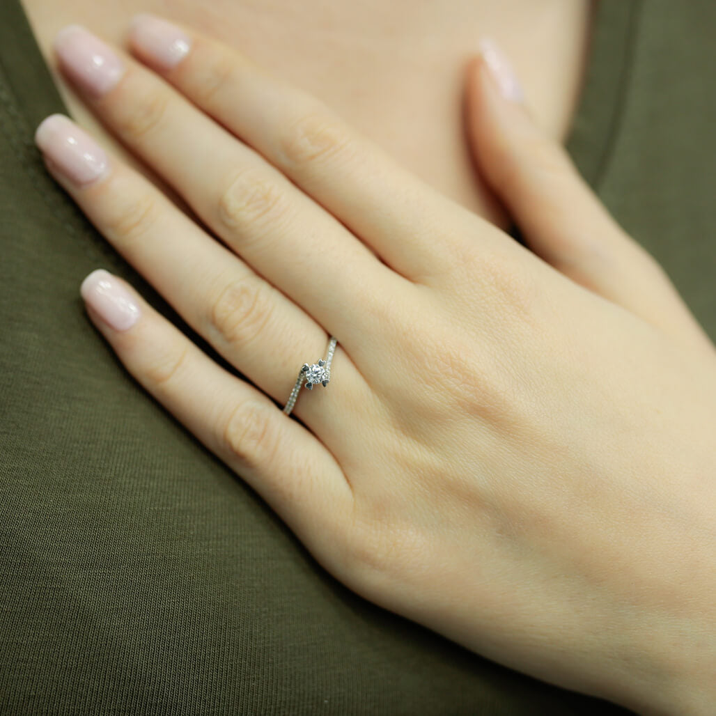 Total 0.26 Carat Diamond Solitaire Ring