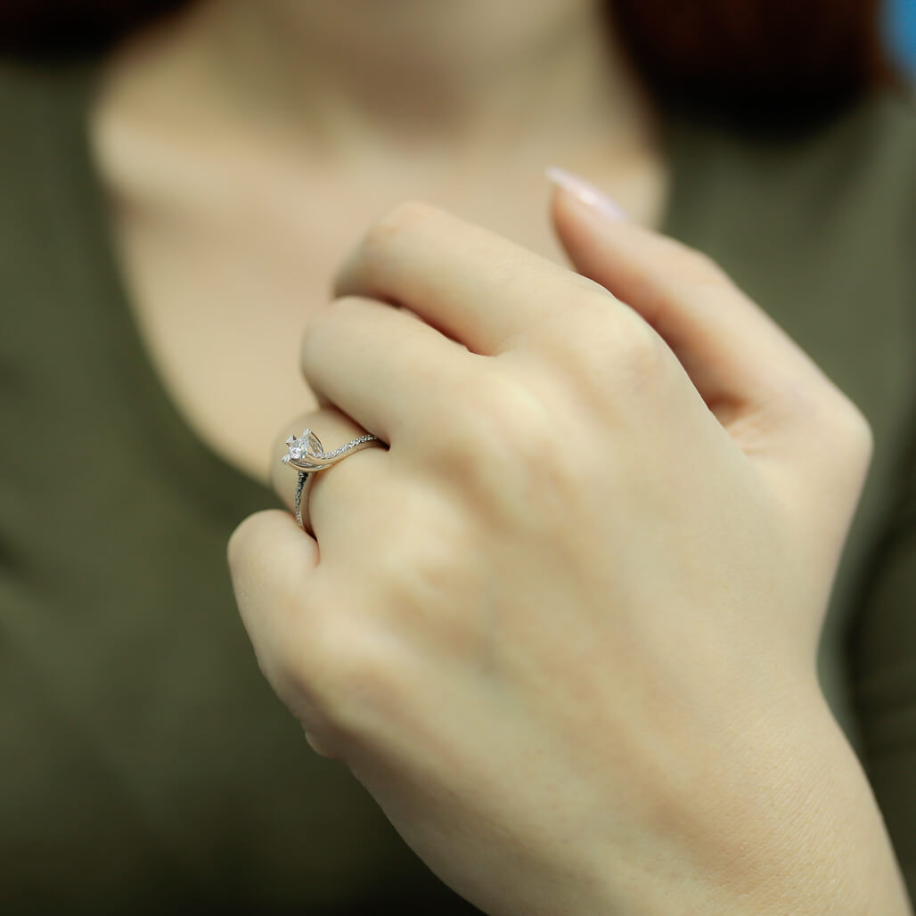 Total 0.26 Carat Diamond Solitaire Ring