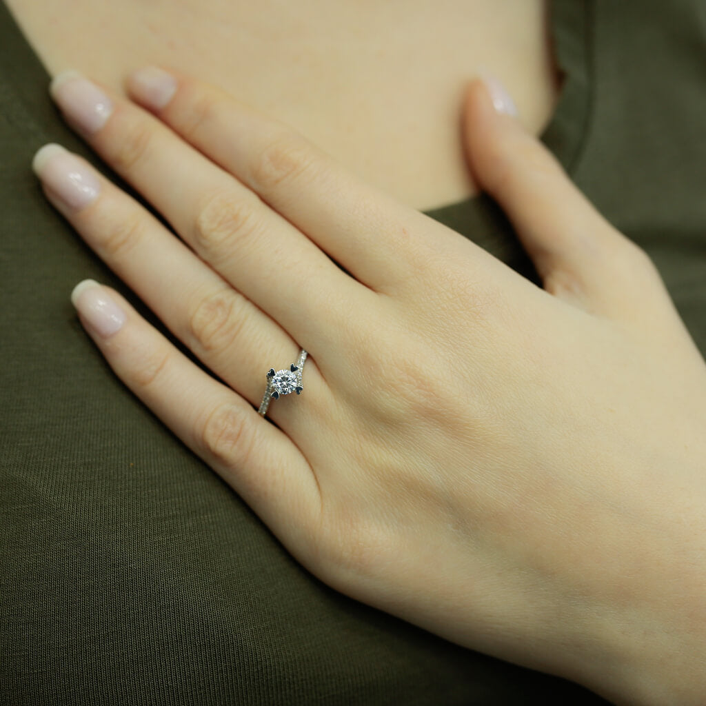 Total 0.50 Carat Diamond Solitaire Ring