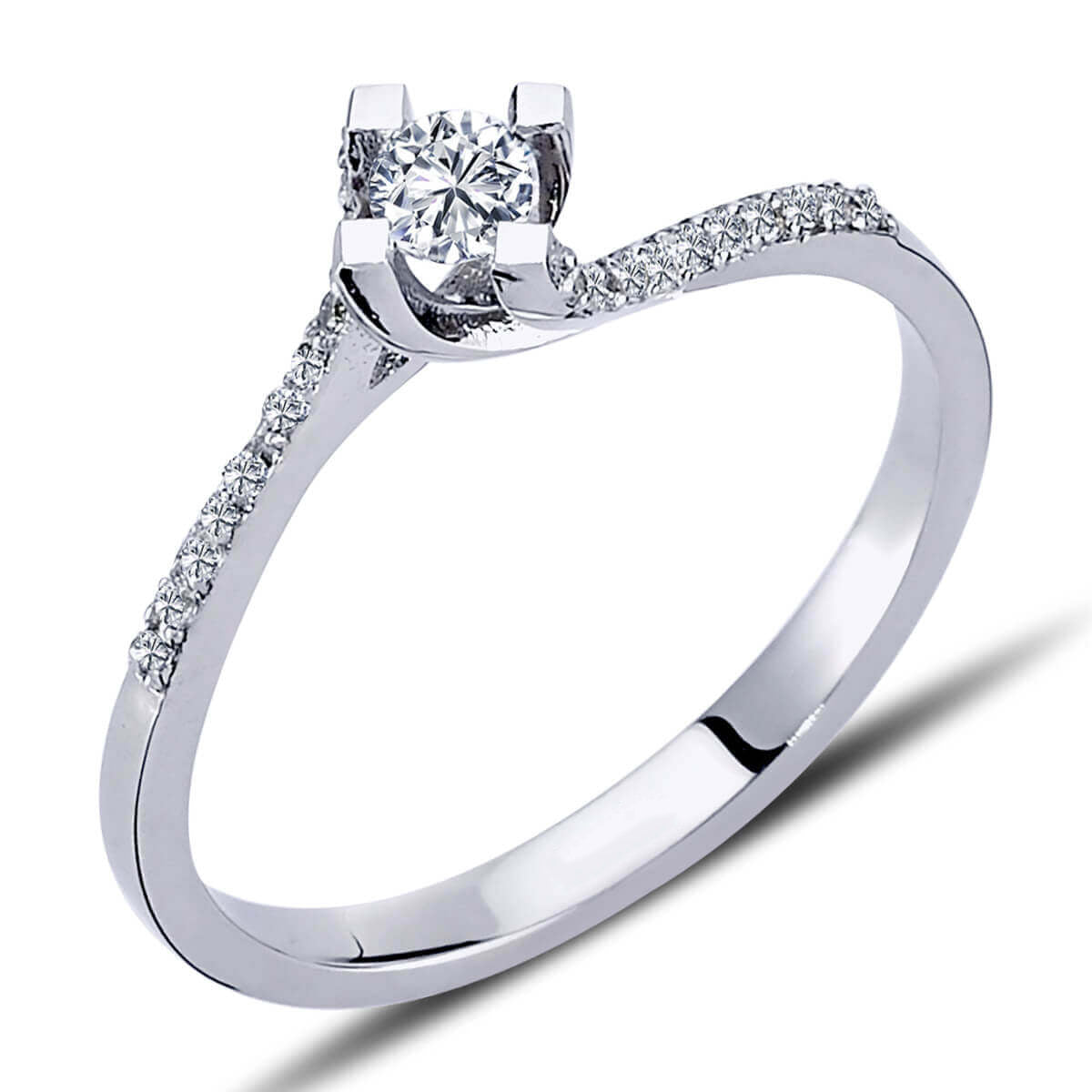 Total 0.24 Carat Diamond Solitaire Ring