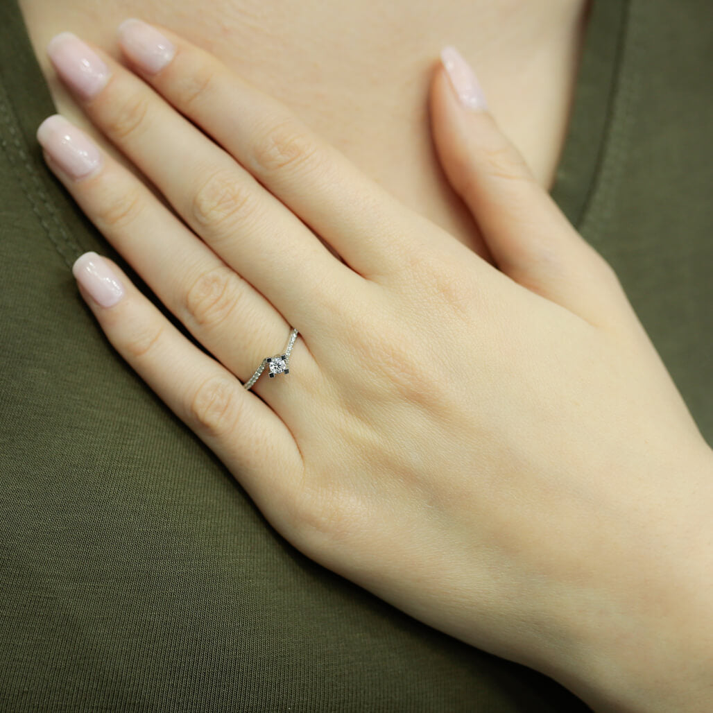 Total 0.24 Carat Diamond Solitaire Ring