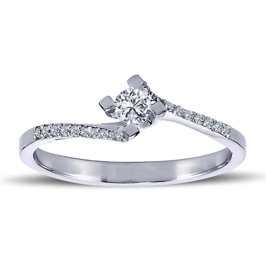 Total 0.24 Carat Diamond Solitaire Ring