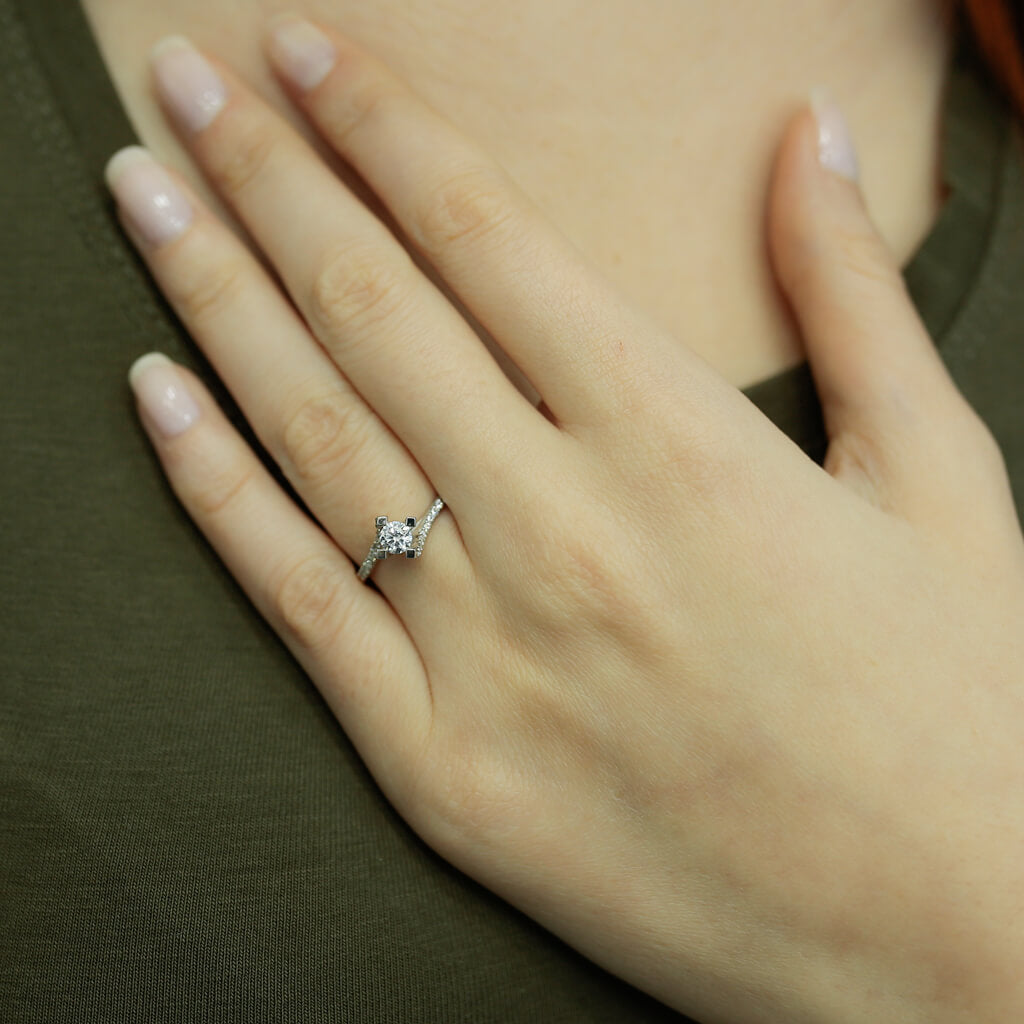 Total 0.45 Carat Diamond Solitaire Ring
