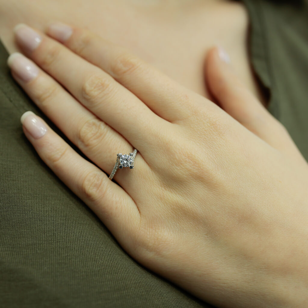Total 0.60 Carat Diamond Solitaire Ring