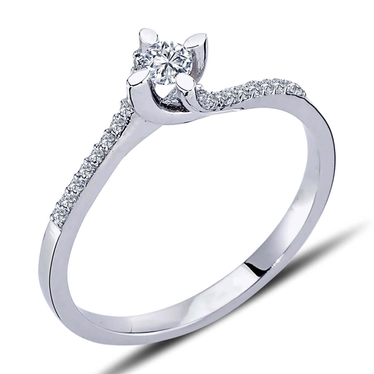 Total 0.21 Carat Diamond Solitaire Ring