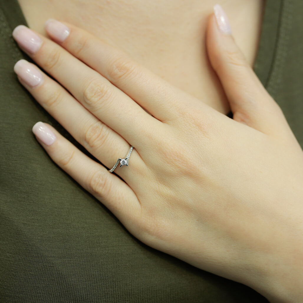 Total 0.21 Carat Diamond Solitaire Ring