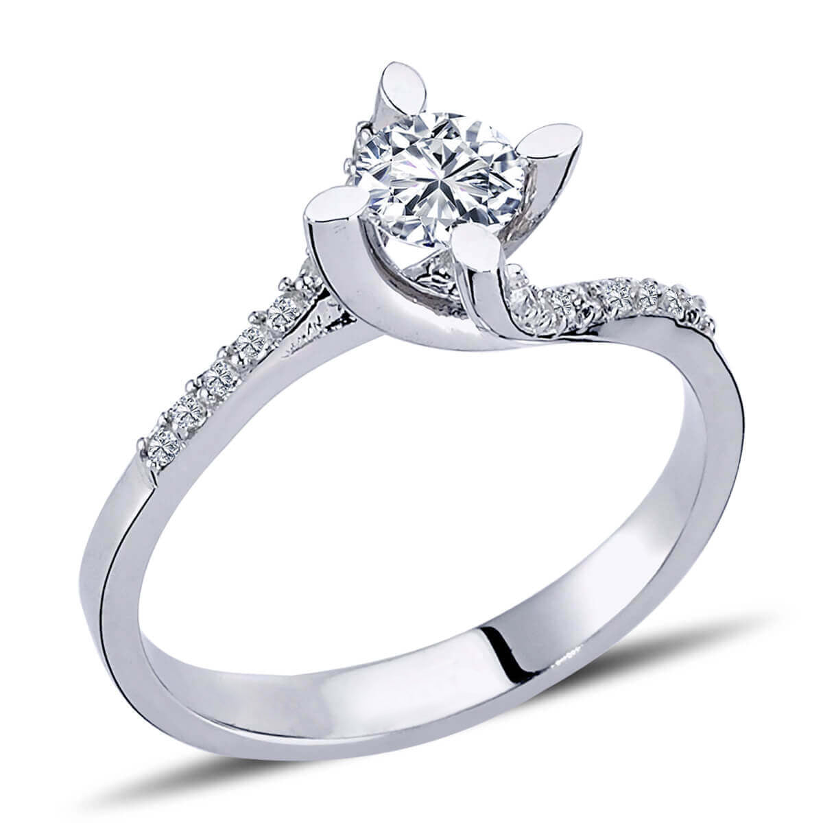 Total 0.55 Carat Diamond Solitaire Ring