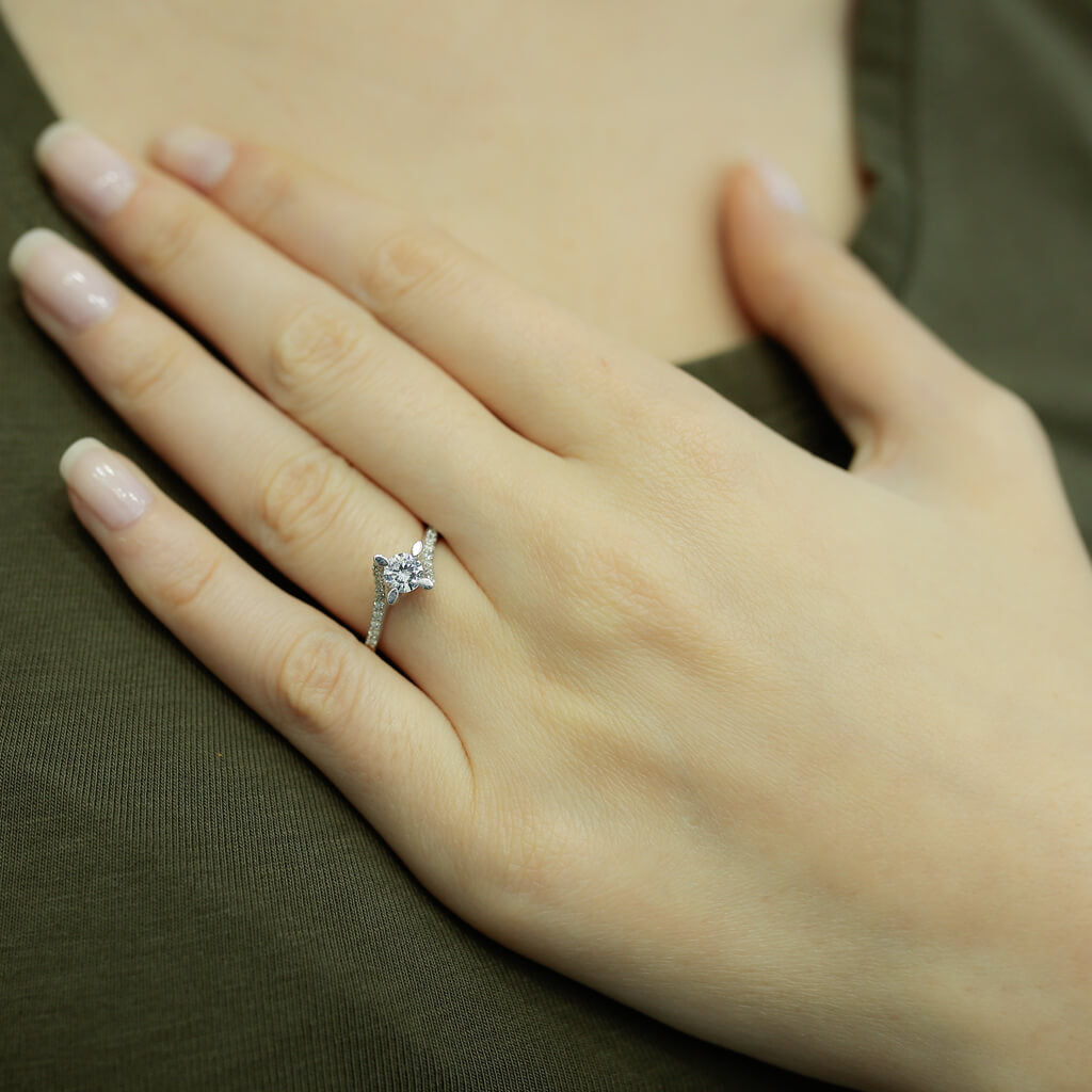Total 0.55 Carat Diamond Solitaire Ring