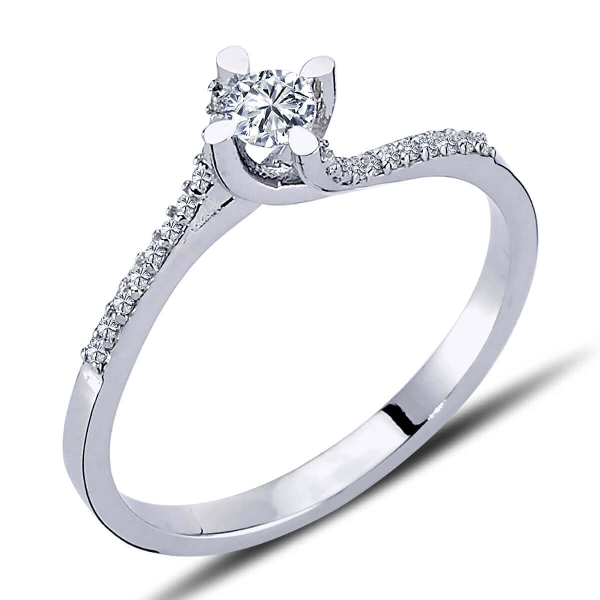 Total 0.23 Carat Diamond Solitaire Ring