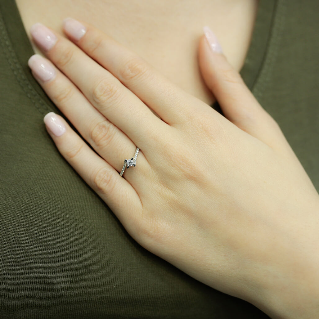 Total 0.23 Carat Diamond Solitaire Ring