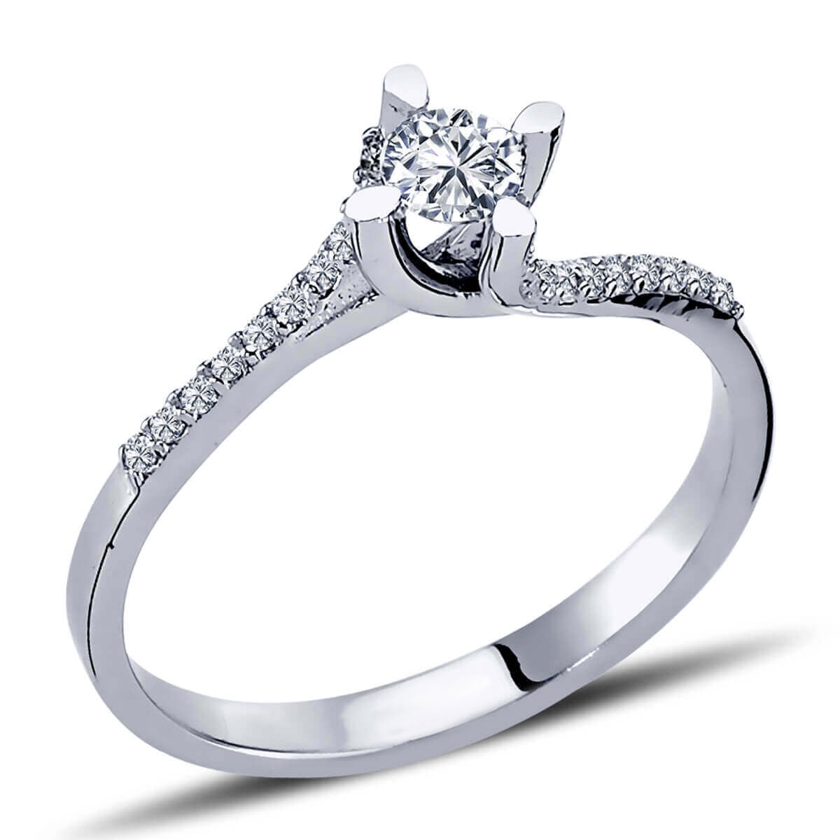 Total 0.38 Carat Diamond Solitaire Ring