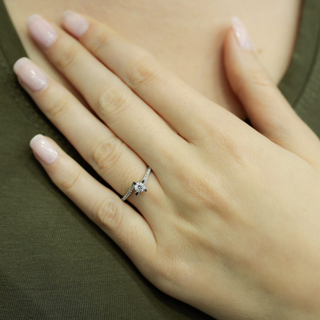 Total 0.38 Carat Diamond Solitaire Ring