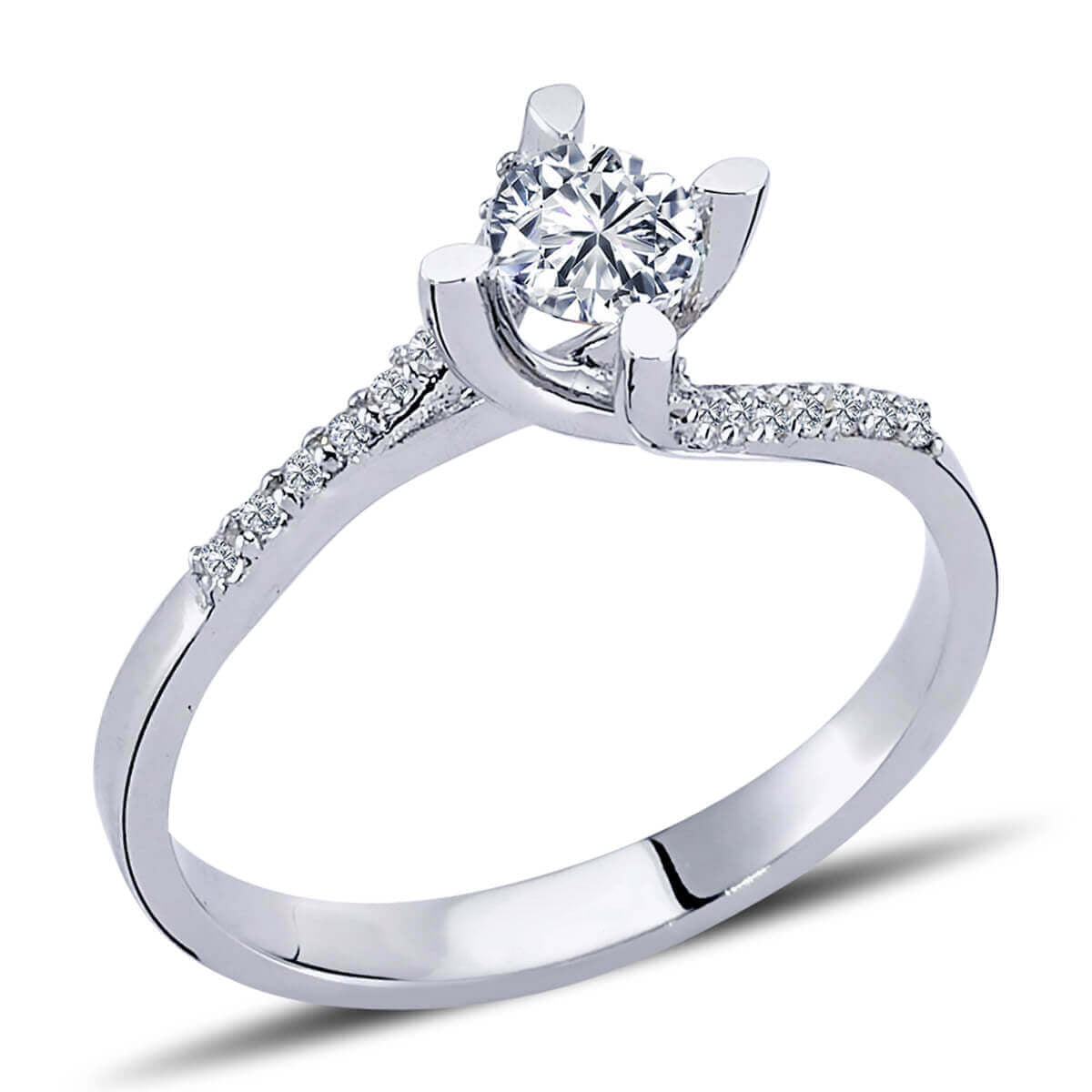 Total 0.43 Carat Diamond Solitaire Ring