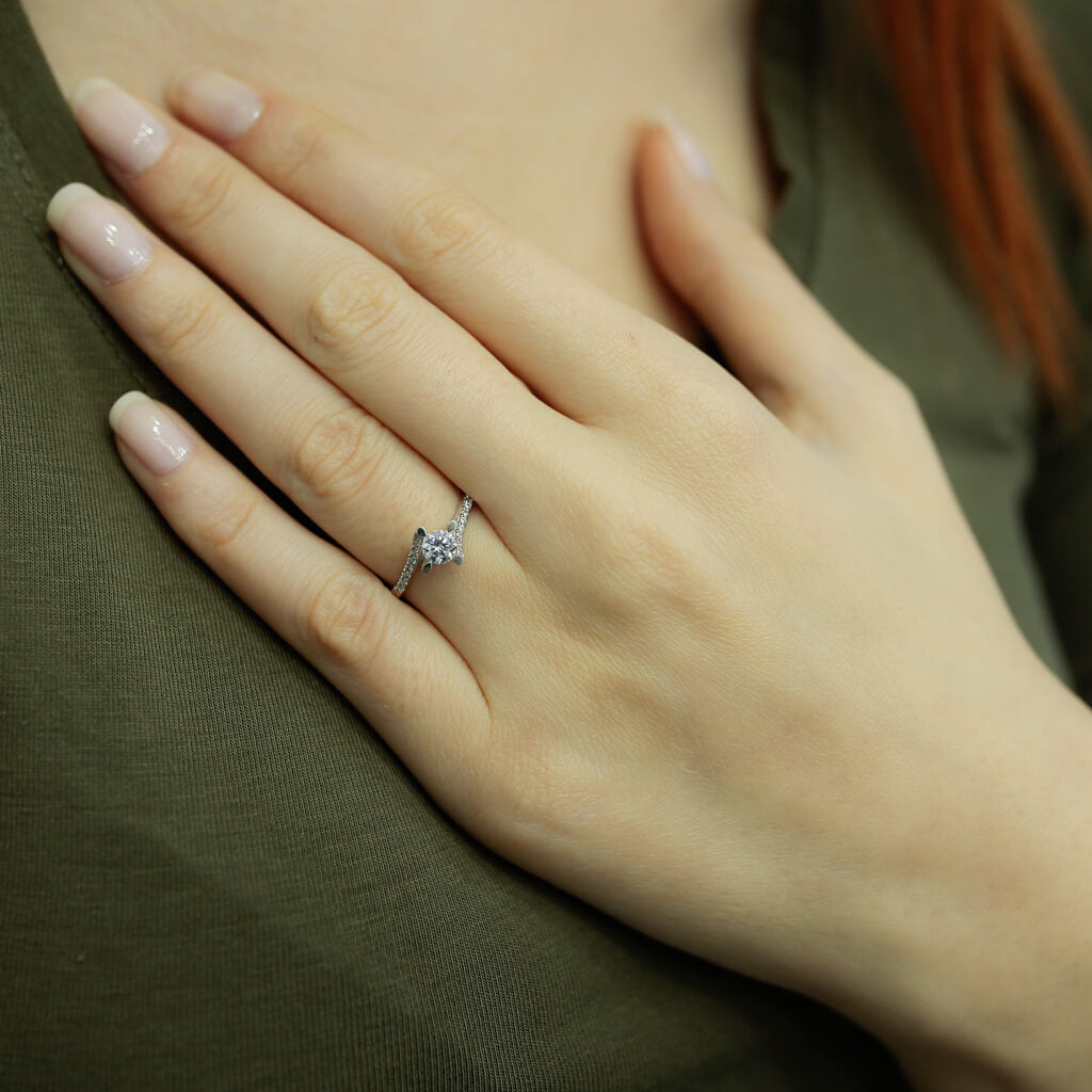 Total 0.43 Carat Diamond Solitaire Ring