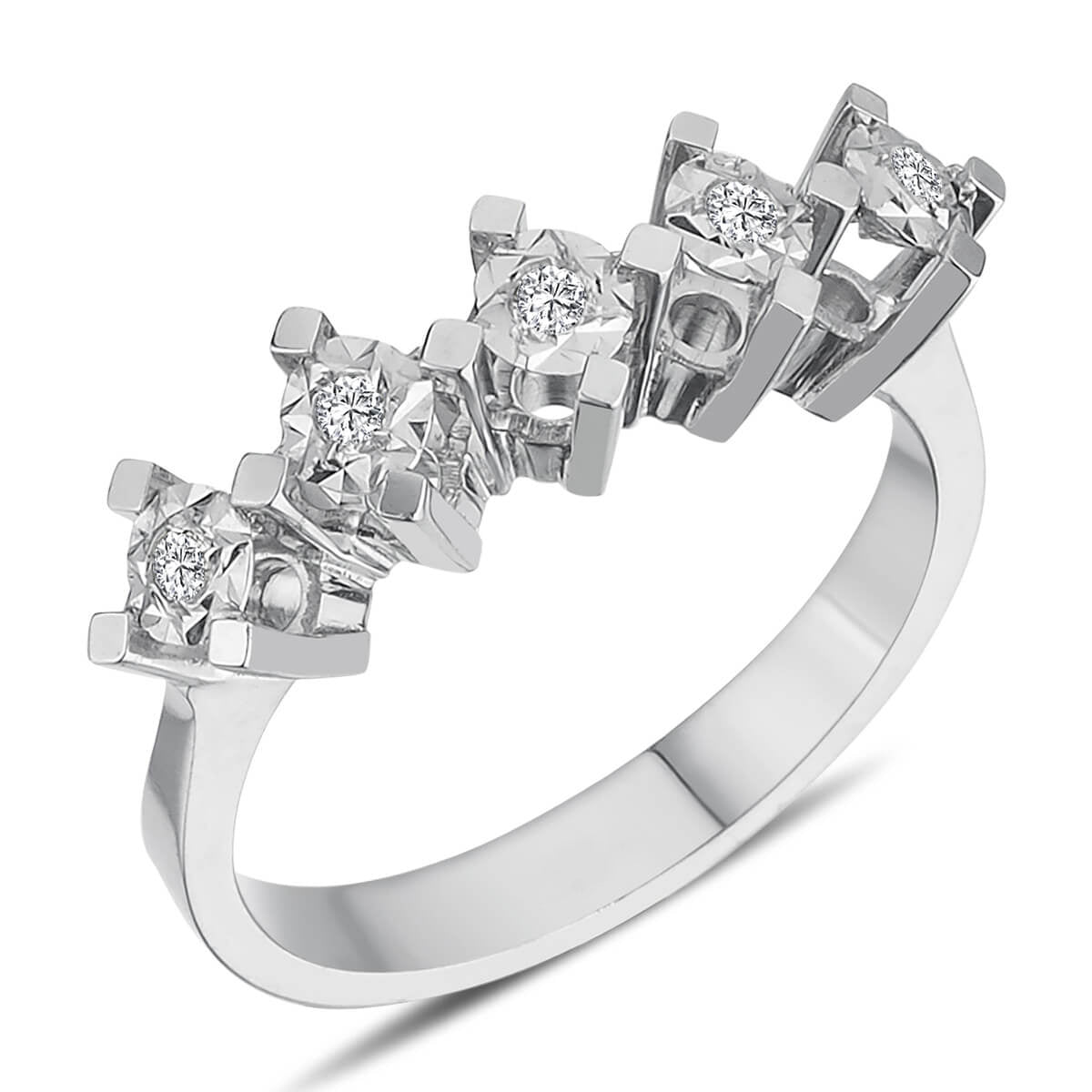 1 Carat Effect Diamond Five-Stone Ring