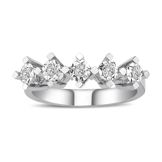 1 Carat Effect Diamond Five-Stone Ring